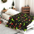 thumbnail image 4 of Merry Christmas Black Plaid Blanket Super Soft Flannel Fleece Throw Blankets Elk Snowman Tree Blanket Lightweight Cozy Warm Fuzzy Plush Blankets for Bed Sofa Living Room Home Decor Gifts, 50"x60", 4 of 7