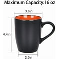 thumbnail image 1 of Set of 1 Coffee Mug Sets, 16 Ounce Ceramic Coffee Mugs Restaurant Coffee Mug, Large-sized Black Coffee Mugs Set Perfect for Coffee, Cappuccino, Tea, Cocoa, Cereal, Black outside and Colorful inside, 1 of 4