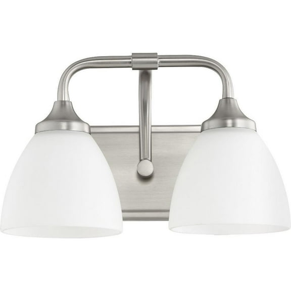 Kirkby Oaks 2 Light Vanity Light in Bailey Street Home Home Collection Style 13 inches Wide By 8.5 inches High-Satin Nickel Finish-Satin Opal Glass