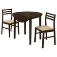 thumbnail image 4 of Coaster Bucknell 3-Piece Round Drop Leaf Dining Table Set, Cappuccino, 4 of 15