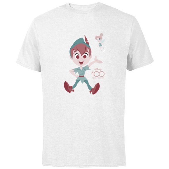 Disney 100 Years of Wonder Peter Pan Tinker Bell Muted D100 - Short Sleeve Cotton T-Shirt for Adults - Customized-White