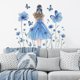 thumbnail image 1 of Adhesivos de pared de PVC con forma de mariposa, niña y flor, 81 x 120 cm, 1 of 4