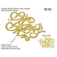 thumbnail image 3 of Mrs & Mrs Gold Glitter Cake Topper, Wedding Party Decorations Ideas, Anniversary, Sturdy Doubled Sided Glitter, Acrylic Stick. Made in USA, 3 of 4