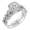 thumbnail image 2 of SuperJeweler 1 1/2 Carat Cushion Shape Diamond Bridal Set In 14 Karat White Gold For Women, 2 of 6
