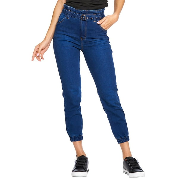 Jeans Mujer Moda Casual Resorte Mezclilla Cinturón Stone azul 13 Incógnita 110098