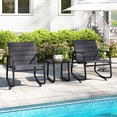 thumbnail image 2 of Gymax 3PCS Outdoor Rocking Bistro Set w/Tempered Glass Table Soft Cushions for Garden, 2 of 10