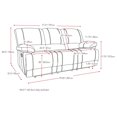 thumbnail image 3 of CorLiving Plush Reclining Bonded Leather Sofa Set, 3 of 9