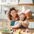 thumbnail image 2 of Binwennn Easter Bunnies Egg Storage And Decoration Bag Funny And Adorable Rabbit Designed Zippered Candy Wrap For Festive And Organization Small Cloth Bags Towel Closet Organizer Storage with Lids Bag, 2 of 6