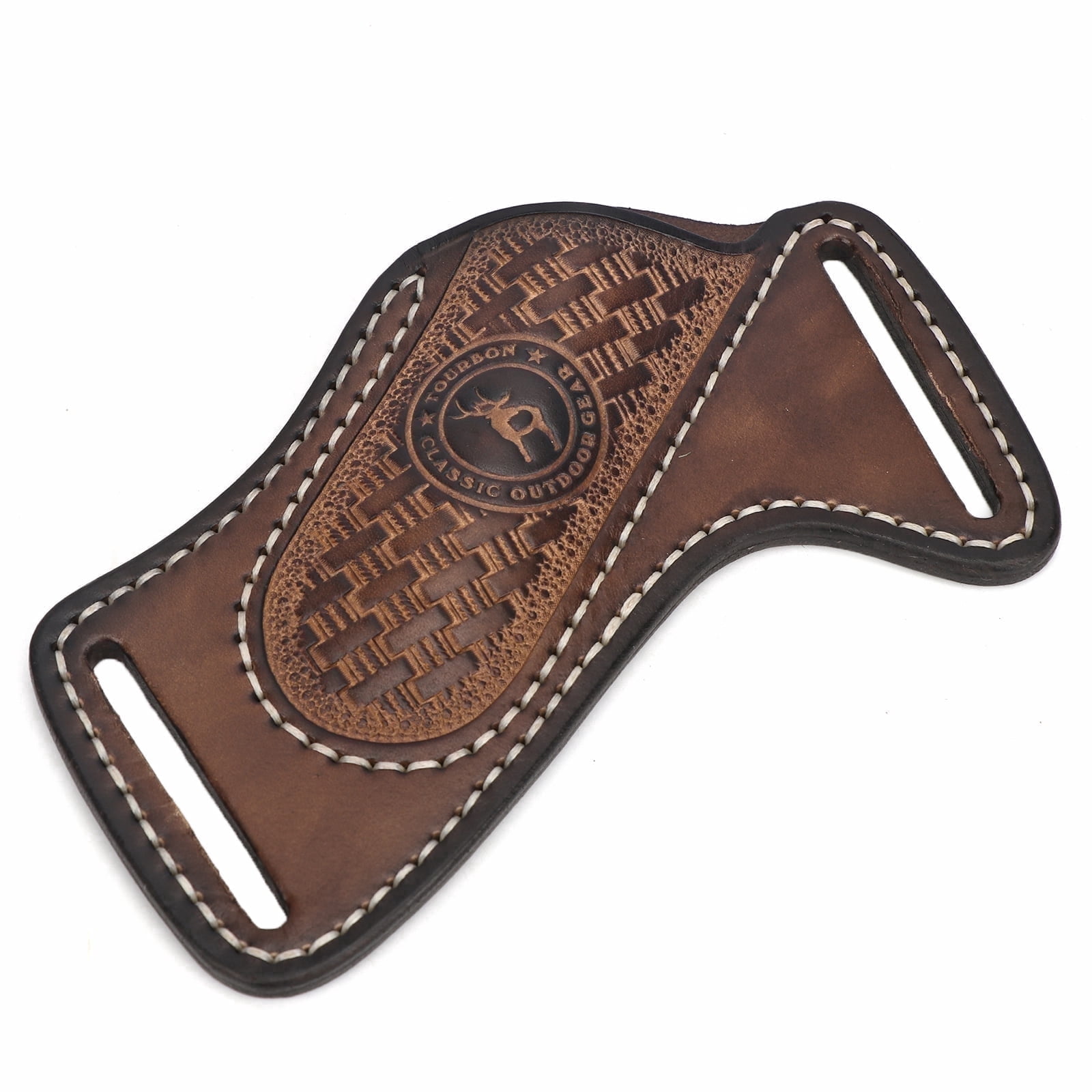 Tourbon Handmade Leather Pocket Folding Knife Sheath for Belt Brown 1 Pack