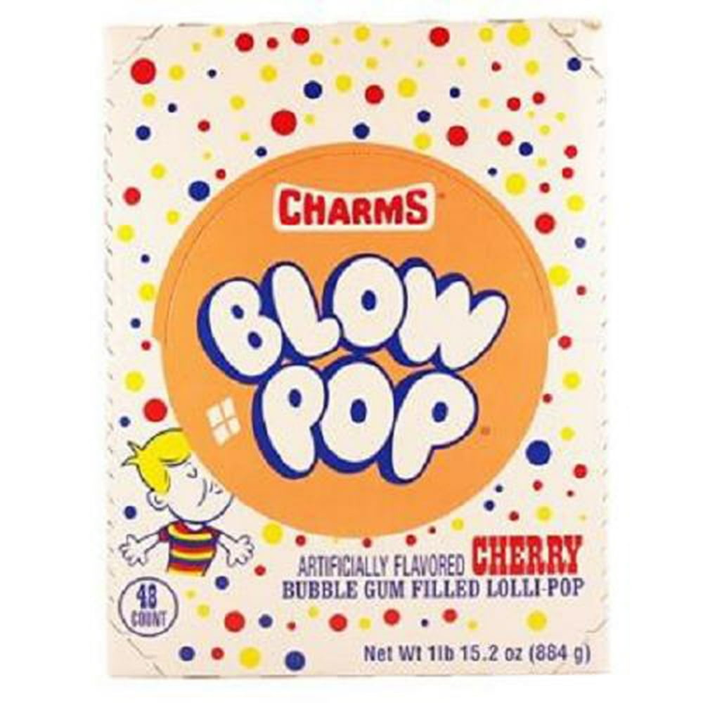 Product Of Charms Blow Pop, Cherry, Count 48 Sugar Candy / Grab