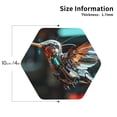 thumbnail image 3 of Fuzoiu Futuristic Robot Hummingbird Print Leather Coasters Set,Drink Coasters Set of 6,for Tabletop Protection, Durable PVC Coasters,Home Décor and Housewarming Gift,Hexagon, 3 of 7