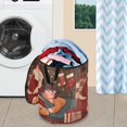 thumbnail image 5 of 50L Extra Large Popup Hamper Collapsible Laundry Basket With Zippered Lid 15.7x18.5in Santa Claus and The Gilr, 5 of 7