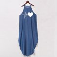 thumbnail image 4 of Vestido HUOGUO de mezclilla sin mangas con cuello halter para mujer, talla grande, 4 of 5