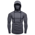 thumbnail image 2 of Mens Casual Hooded Collar Drawstring Hoodies Long Sleeve Pullover Sweatshirts with Mask Fall Outdoor Pocket Hoodie, 2 of 6