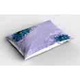 thumbnail image 2 of Ambesonne Floral Pillow Sham 2 Pack, Graphic Ornament Flowers, 26"x20", Dark Blue Burgundy, 2 of 3