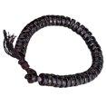 thumbnail image 3 of Pulsera de concha de coco de 1 pieza, cadena de muñeca de madera hecha a mano, pulsera Om Mani Padme Hum, pulsera de madera con hilo de algodón (negro), 3 of 5