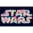 thumbnail image 2 of Junior's Star Wars Floral Hibiscus Logo Graphic Tee Navy Blue Medium, 2 of 3