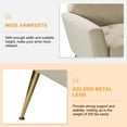 thumbnail image 6 of Upholstered Velvet Armchair Lounge Accent Chair Button Tufted Metal Legs Living Room Bedroom Tan, 6 of 7