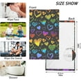 thumbnail image 3 of Dreamtimes Colorful Love Hand Towels, 2 PCS Pack 16 x 28 Inches Extra Absorbent Pure Cotton Towels, Super Soft Hand Towel for Bathroom, Hotel, Kitchen, Gym, 3 of 7