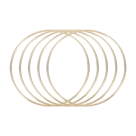 Uxcell 5 Pcs Dream Catcher Rings,Metal Crafts Hoops Floral Hoop 4.7 Inch Macrame Hoops Rings for DIY Crafts Wreath Making Supplies Plant Hangers,Gold