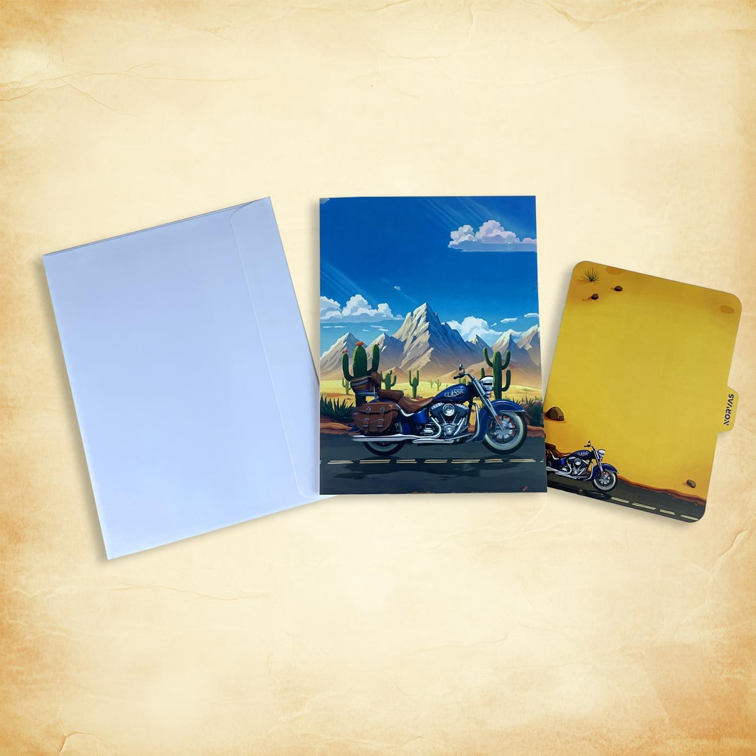 Motorcycle Father’s Day Card – 3D Pop-Up Birthday Card for Dad, Husband, or Grandfather – Classic Motorbike Greeting Card for Men