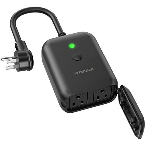 Smart Dimmer Plug, Wteske WiFi Plugin Outdoor Dimmer with 2 Sockets