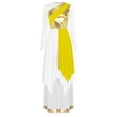 thumbnail image 7 of Aislor Women's Liturgical Worship Praise Dance Costume Long Sleeve Irregular Dress with Wide Leg Pants Yellow Dress with Pant L, 7 of 7