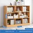 thumbnail image 3 of IOTXY Simple Bookcase with Base - 3 Tier 8 Cubes Freestanding Low Display Cabinet, Pear Yellow, 3 of 5
