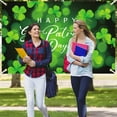 thumbnail image 4 of Pompotops St Patrick's Day Large Banner Double Printed Banner Shamrocks Hat Gold Coins Luck Green Yard Sign Trefoil Poster Photo Irish Holiday Decorations, 4 of 5