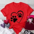 thumbnail image 2 of Posijego T-Shirts Graphiques Cœur pour Femmes Saint-Valentin Manches Courtes T-Shirts d'Été Mignons Col Rond Décontractés, 2 of 4