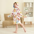 thumbnail image 4 of FORMRS Niños Bathrobe Unisex Hooded Robe Soft Plush Pajamas Sleepwear, Size 10-12T, Blue Leaves, 4 of 7