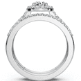 thumbnail image 3 of Pompeii 3/4ct Halo Diamond Engagement Wedding Ring Set 14K White Gold (G/H,I1-I2), 3 of 3