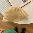 thumbnail image 4 of Sombrero de paja hueco con circunferencia de la cabeza para mujer, sombrilla de verano para el sol, sombrero de pescador antiultravioleta, 56-58cm, 4 of 5