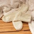 thumbnail image 4 of BambooMN Women's Super Soft and Cozy Feather Light Fuzzy Socks - Cream White - 4 Pairs, 4 of 4