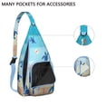 thumbnail image 2 of Sunset Turtle Sling Backpack - Tropical Ocean & Beach Print, Fashionable Crossbody Bag for Students & Office Workers, 2 of 4