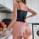 thumbnail image 5 of Women Pajamas Suit Suspender Top Ruffled Shorts Satin Silk Casual Homewear, 5 of 8