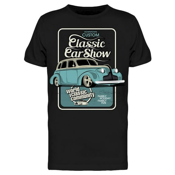 Smartprints Mens Graphic Tee - Show Classic Car - Regular Fit 100% Cotton