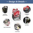 thumbnail image 5 of Large Clear PVC Backpack Heavy Duty See Through Backpack for Adults Work Travel, Red Berry-bunny Printed 12L, 5 of 8