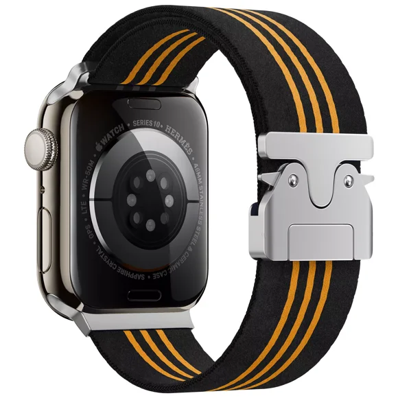 GadgetCom Replacement Band Compatible With Apple Watch Series 10 9 8 7 6 5 Ultra 1 2 49mm 46mm 45mm 44mm , Soft Nylon Strap With Parachute-Style Buckle