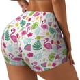 thumbnail image 2 of Kdxio Cute Flamingo Print Workout Shorts for Women Seamless Soft Smooth Gym Yoga Scrunch Active Shorts, 2 of 9