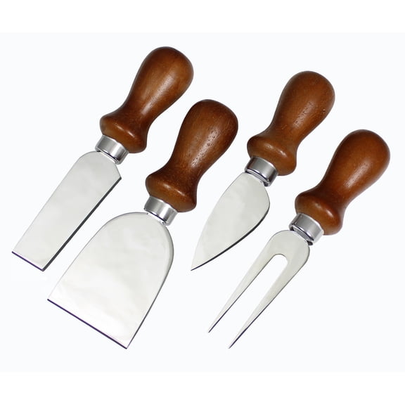Prodyne Cheese Knives w/Stained Wood Handles, Set of 4