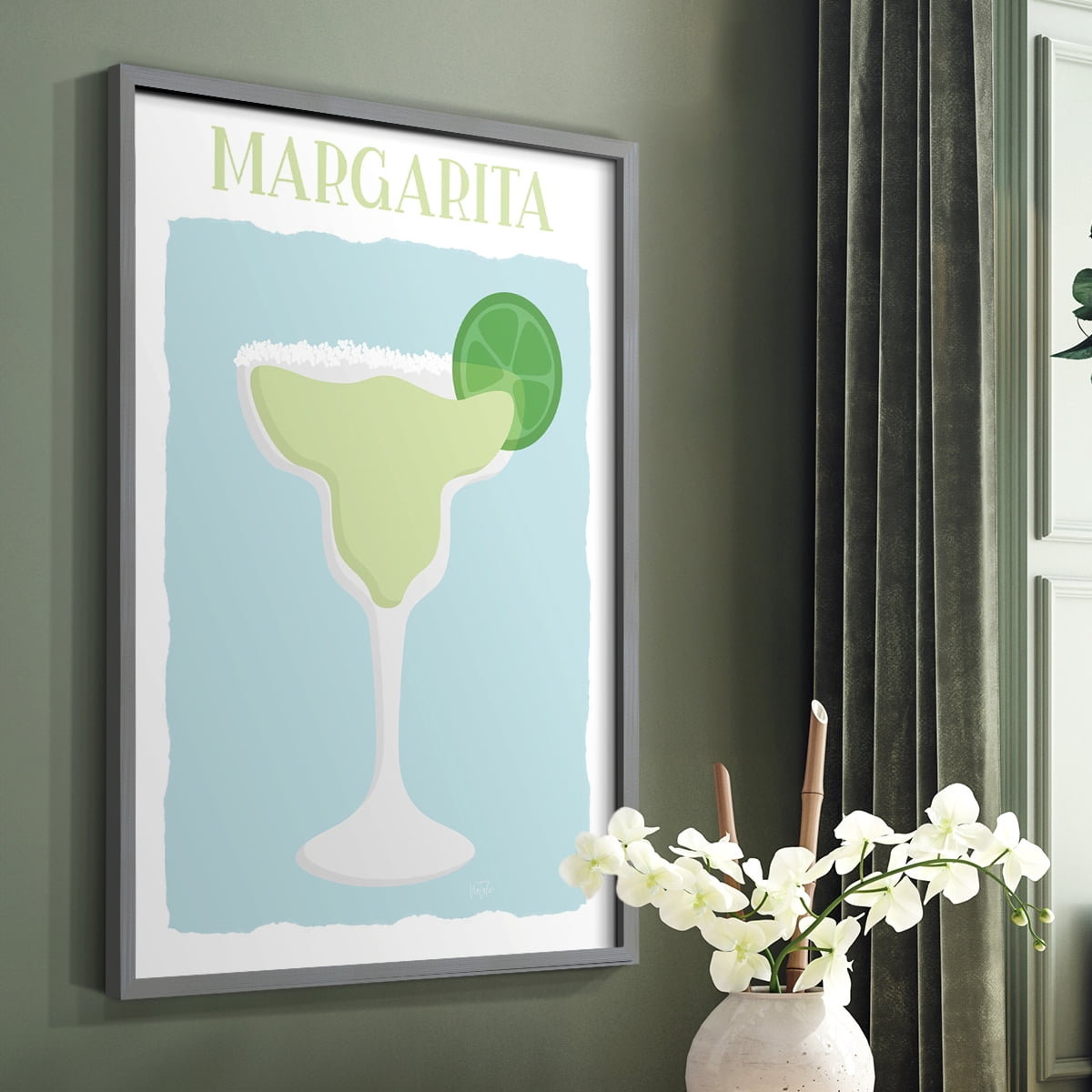 Margarita in Gray Solid Wood 16 x 20 Framed Print