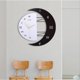 thumbnail image 2 of Reloj de pared de diseño moderno, silencioso, para cocina, con marco creativo en forma de luna, para decoración del hogar (32 x 32 cm), 2 of 4