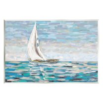 Stupell Industries Abstract Sailboat Painting Transportation Painting Unframed Art Print Wall Art, 19 x 13