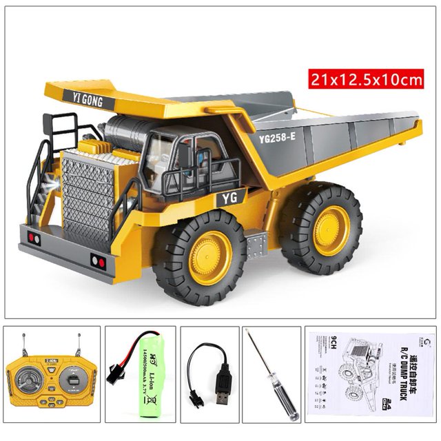 Coche de ingeniería con Control remoto para niños, excavadora, camión volquete, juguete Rc, regalos de cumpleaños