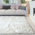 thumbnail image 3 of Cozy Shag Shag Rug Contemporary Living Room Modern Bedroom Soft Shaggy Area Rug Carpet Rug Fluffy Fuzzy Furry Flokati 5-Feet-by-7-Feet Snow White Color, 3 of 7