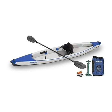 UPC: 0023634081658 | Sea Eagle 393rl Razorlite 1 Person Inflatable Kayak Package  White and Blue