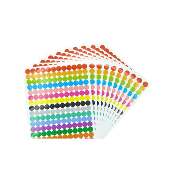Seitruly Marcador de puntos, portátil extraíble sin rastro, pegatina de punto ligera, círculos redondos, pegatinas de sellado, etiquetas de papel cartulina 0.6 cm