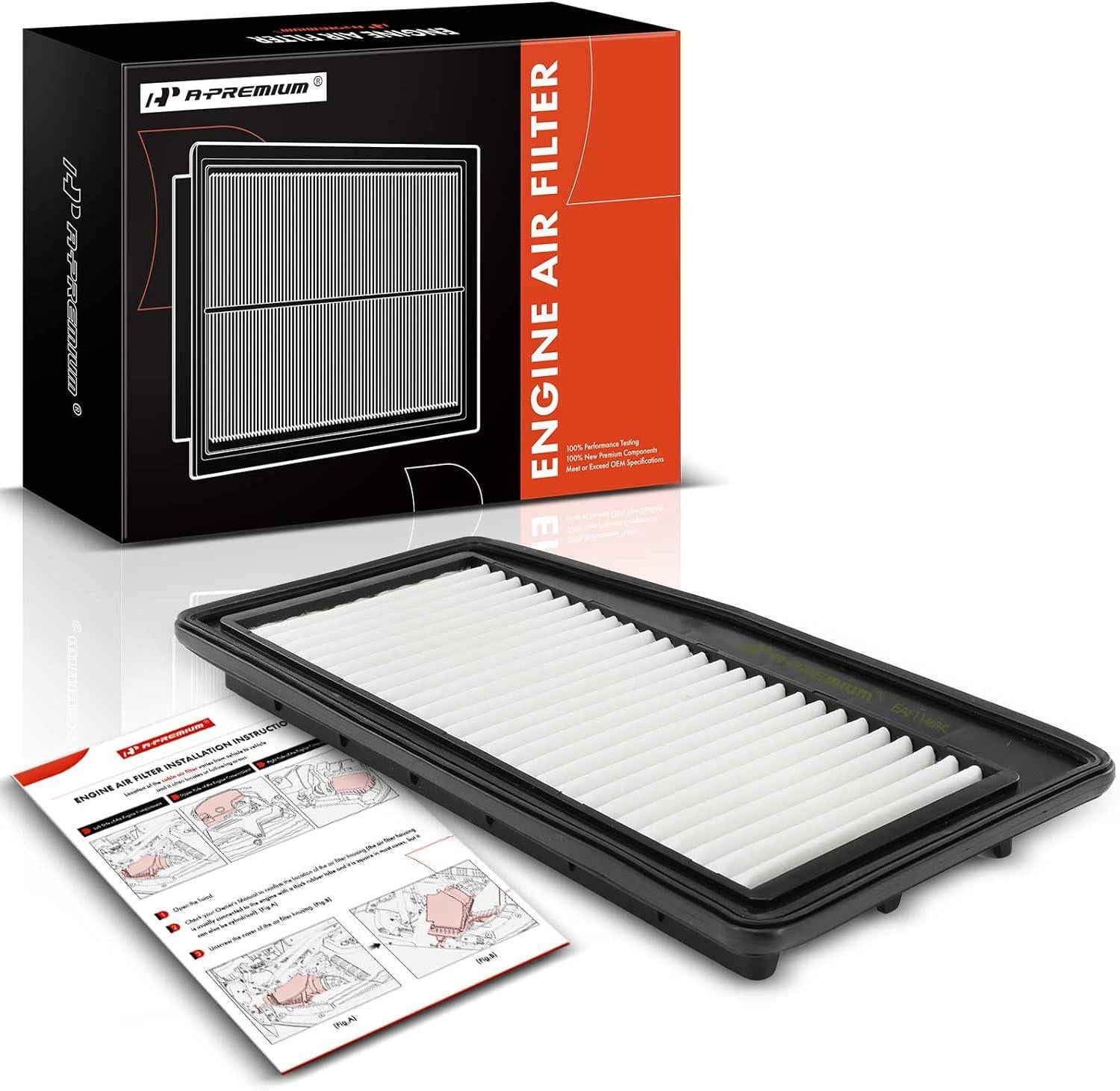 A-Premium Engine Air Filter For Hyundai Accent 2000-2005 - Replaces CA8970, AF7974, Improves Performance - View #2
