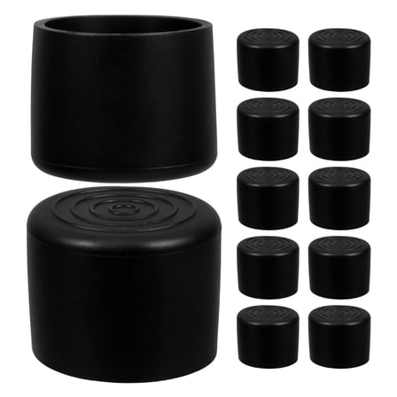 20pcs Chair Leg Floor Protectors Black Rubber Chair Leg Caps PVC Round Non-Slip Furniture Feet Covers for Hardwood Floor 22mm